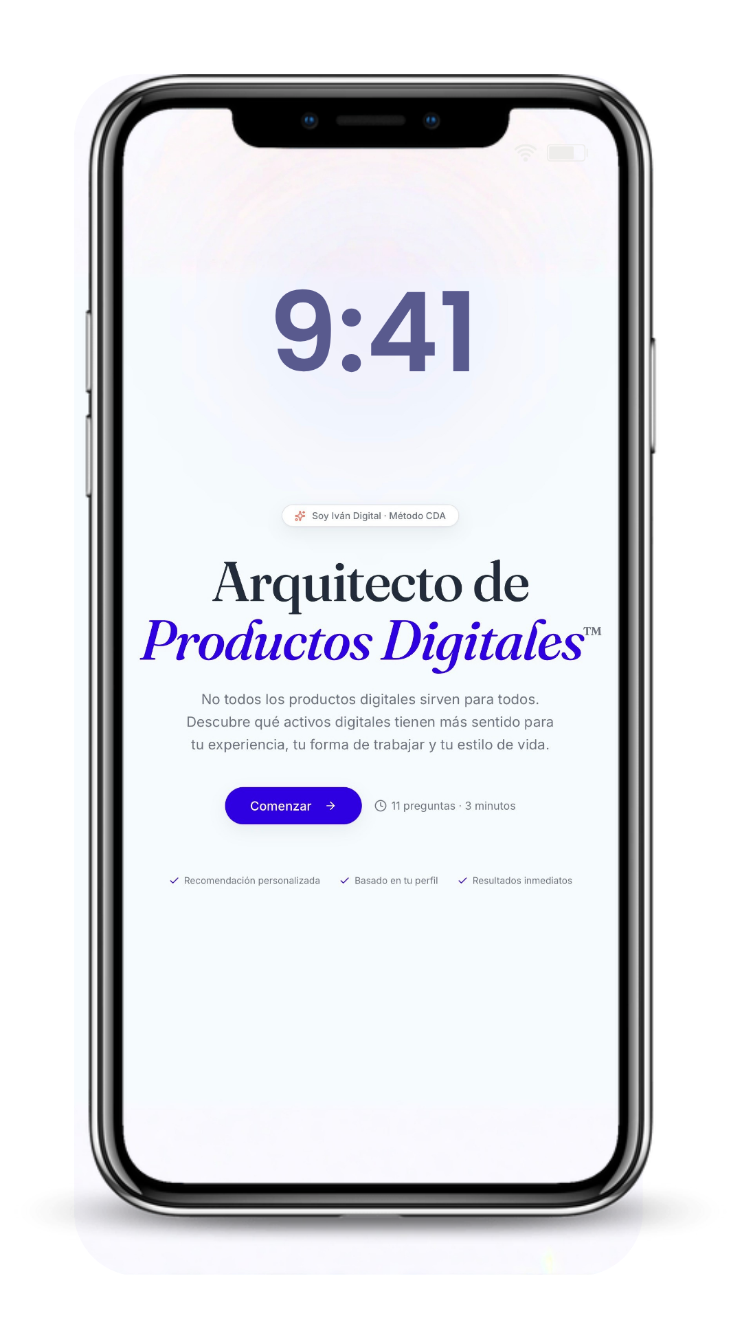 Mockup oficial del Arquitecto de Productos Digitales